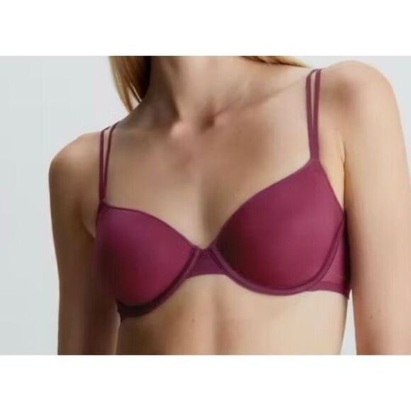 Calvin Klein NWT Sheer Marquisette LIGHTLY LINED DEMI BRA 34A - Picture 1 of 5